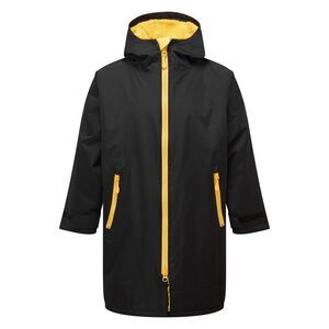 TriDri Childrens/Kids Changing Robe / Black/Sun Yellow